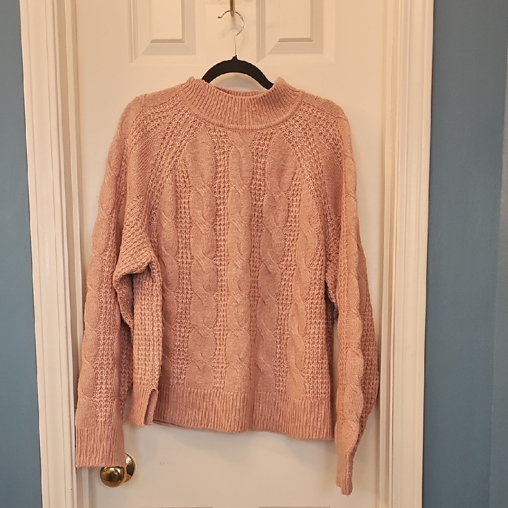 J. Crew Blush Cable Knit Sweater